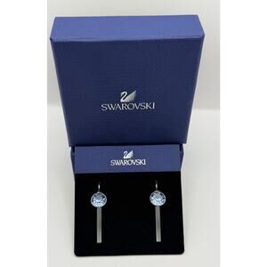 Swarovski Bella Mini Earrings Light Sapphire Crystal Drop Rhodium Plated New